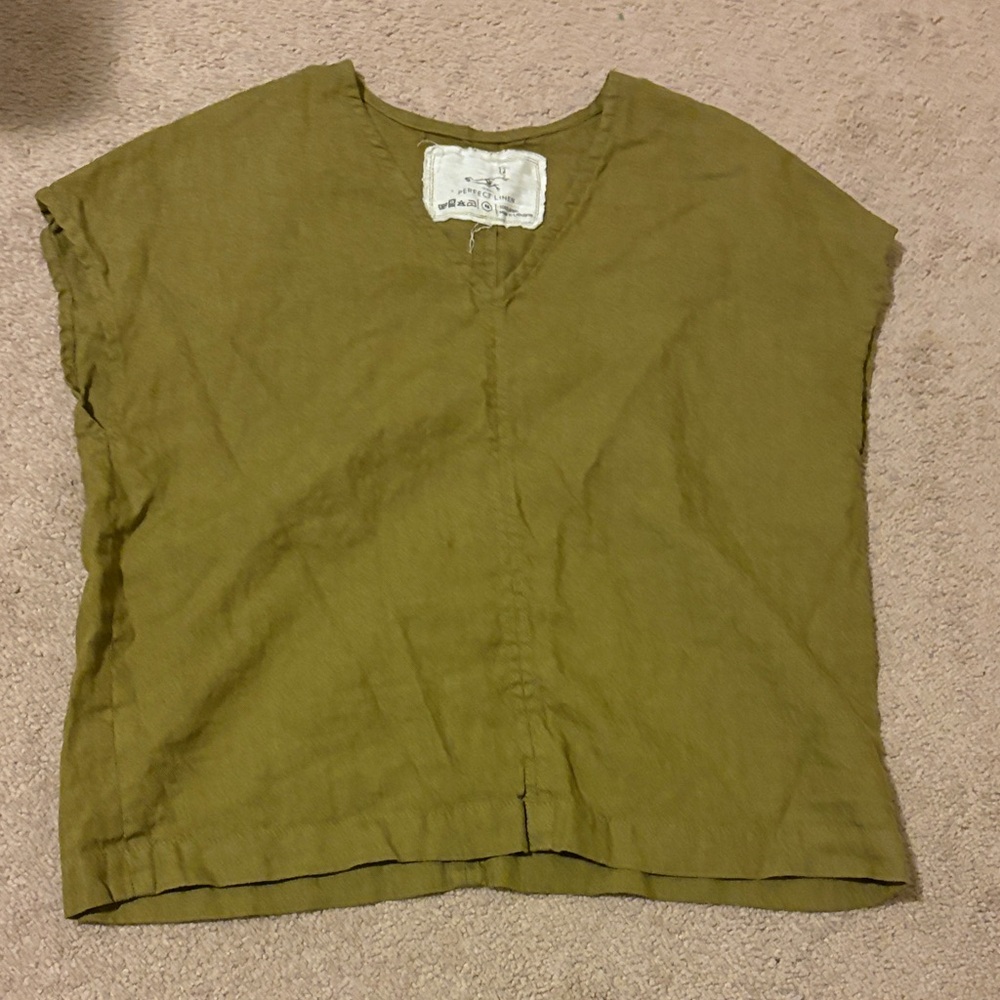 notPERFECTLINEN Mustard Linen Top